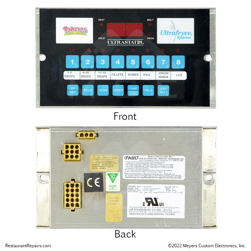 Repair - Ultrafryer Ultrastat21 Fryer Controller